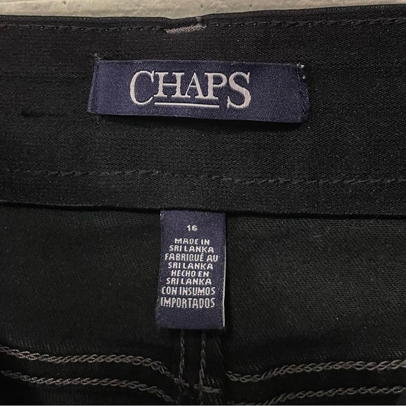 Chaps Black Stretch Jeans, straight leg, zip & button, slimming fit, sz 16 - Picture 10 of 15
